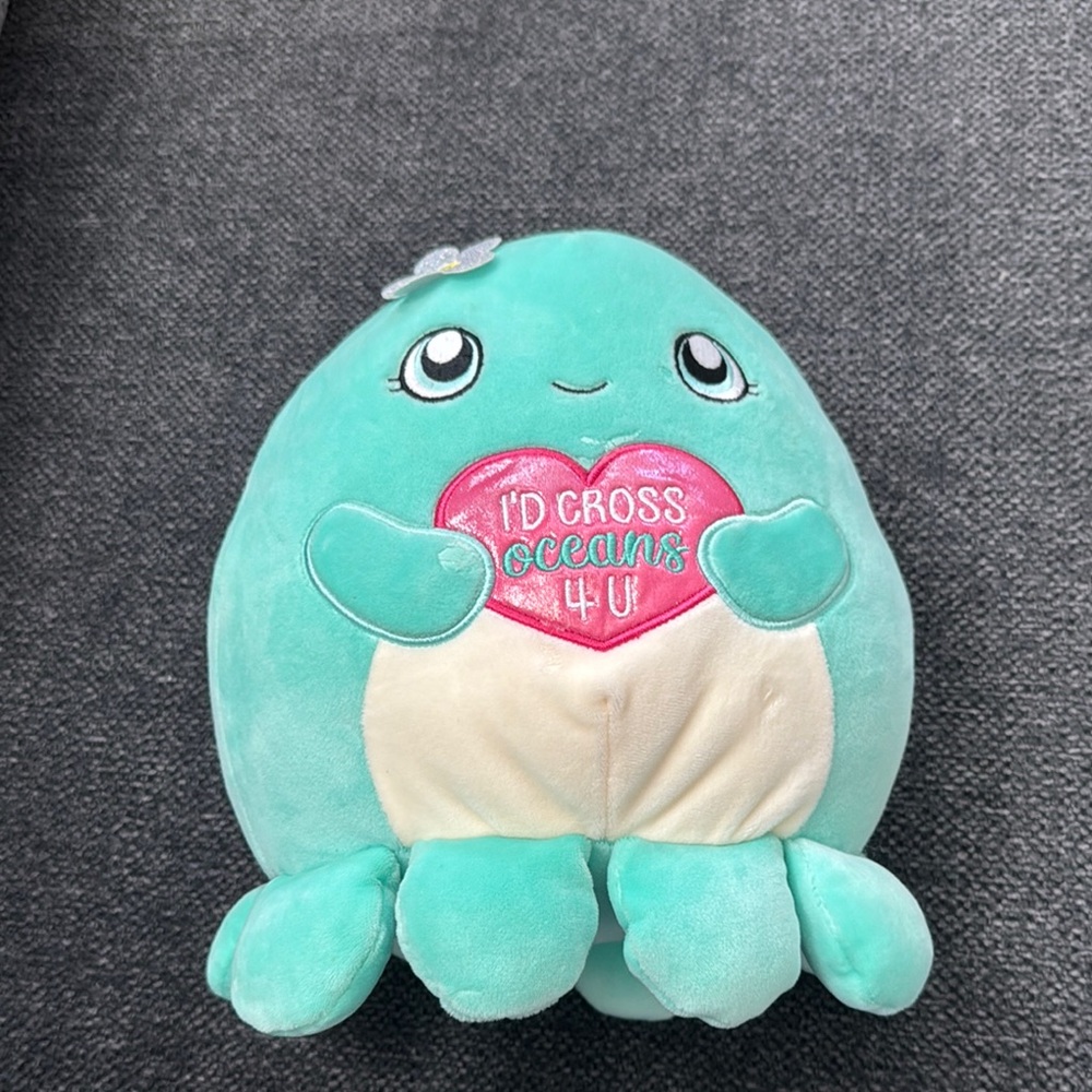 Squishmallows Teal and Cream Stuffed Animal